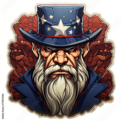 Patriotic Uncle Sam Illustration