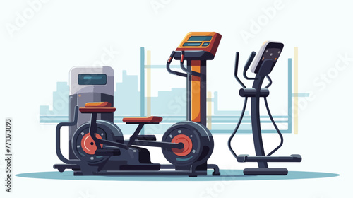 Gym equipment design flat cartoon vactor illustrati