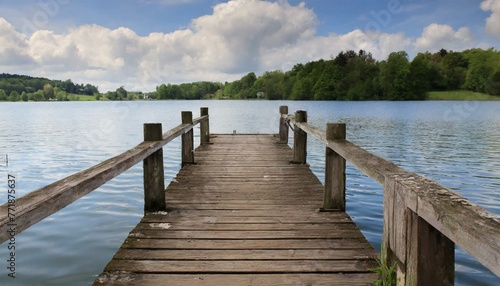 Wallpaper Mural Old wooden pier over tropical waters Torontodigital.ca