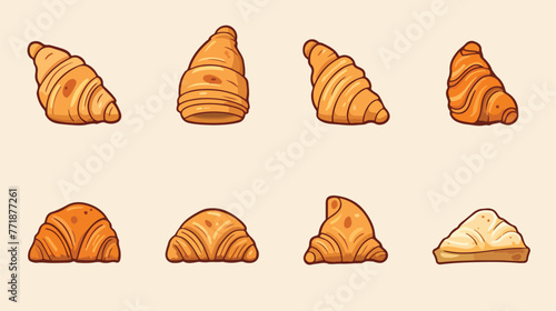 Illustration of Croissant Bread Filled Color Icon -