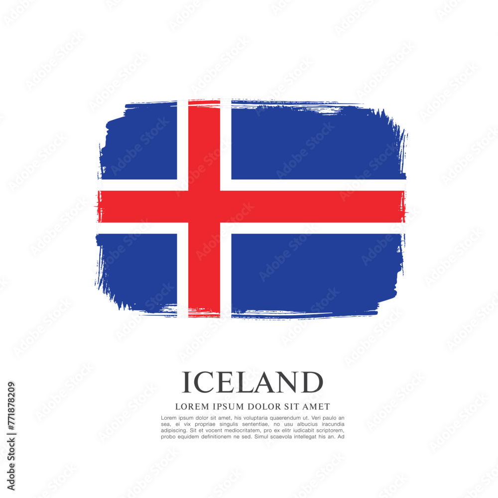 Fototapeta premium Flag of Iceland, vector illustration 