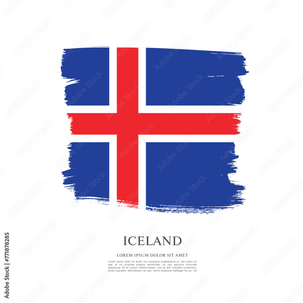 Obraz premium Flag of Iceland, vector illustration 