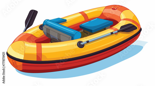 Inflatable Boat With Peddles Cartoon Simple Style C