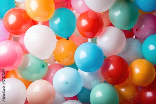 Colorful balloons background, cluster of colorful balloons in a festive setting, celebration scene with colorful balloons, joyful spirit of special occasions