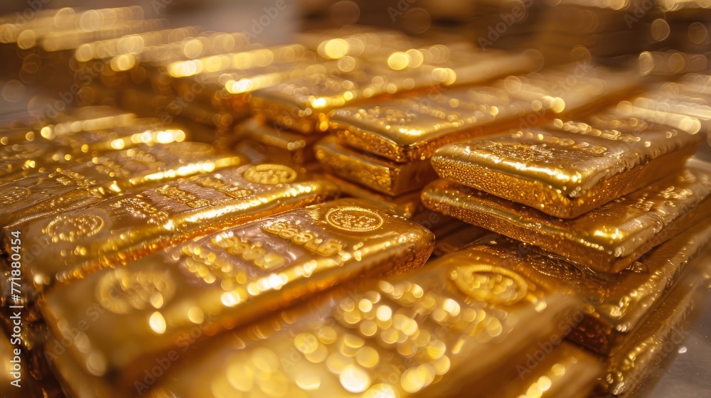 Many Gloss Gold Bars. Many Gloss Gold Bars.