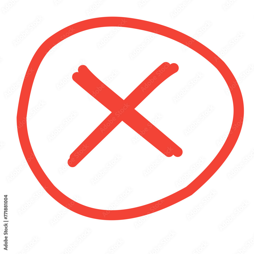 Red cross checkmark sign Red cross checkmark sign