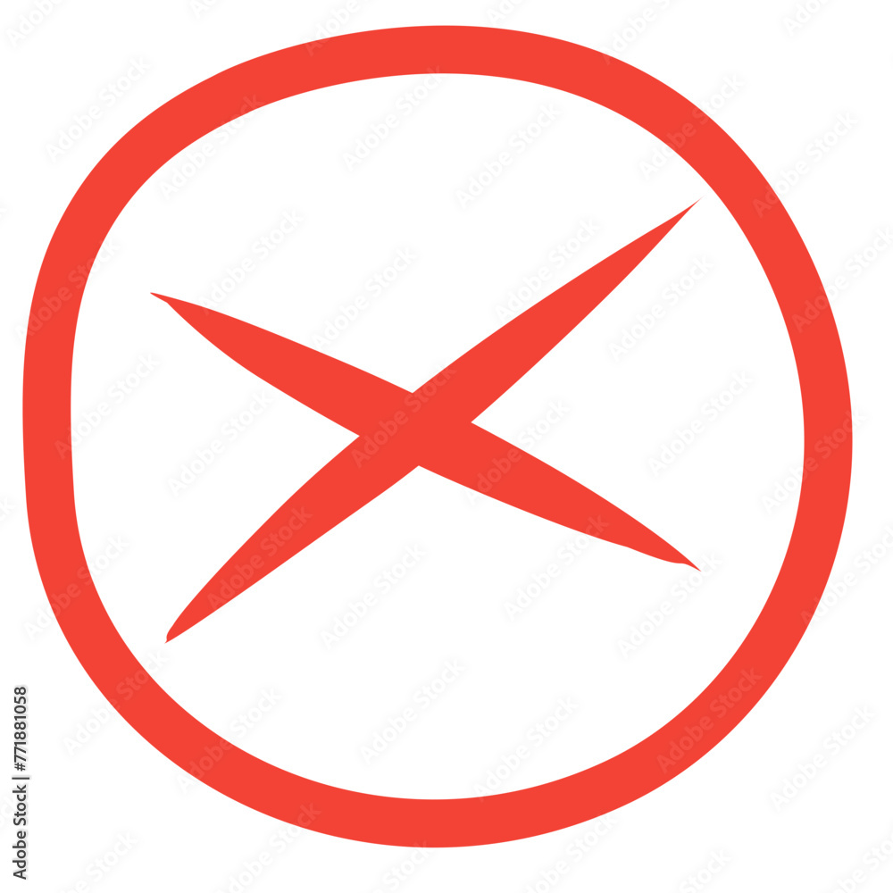 Obraz premium Red cross checkmark sign