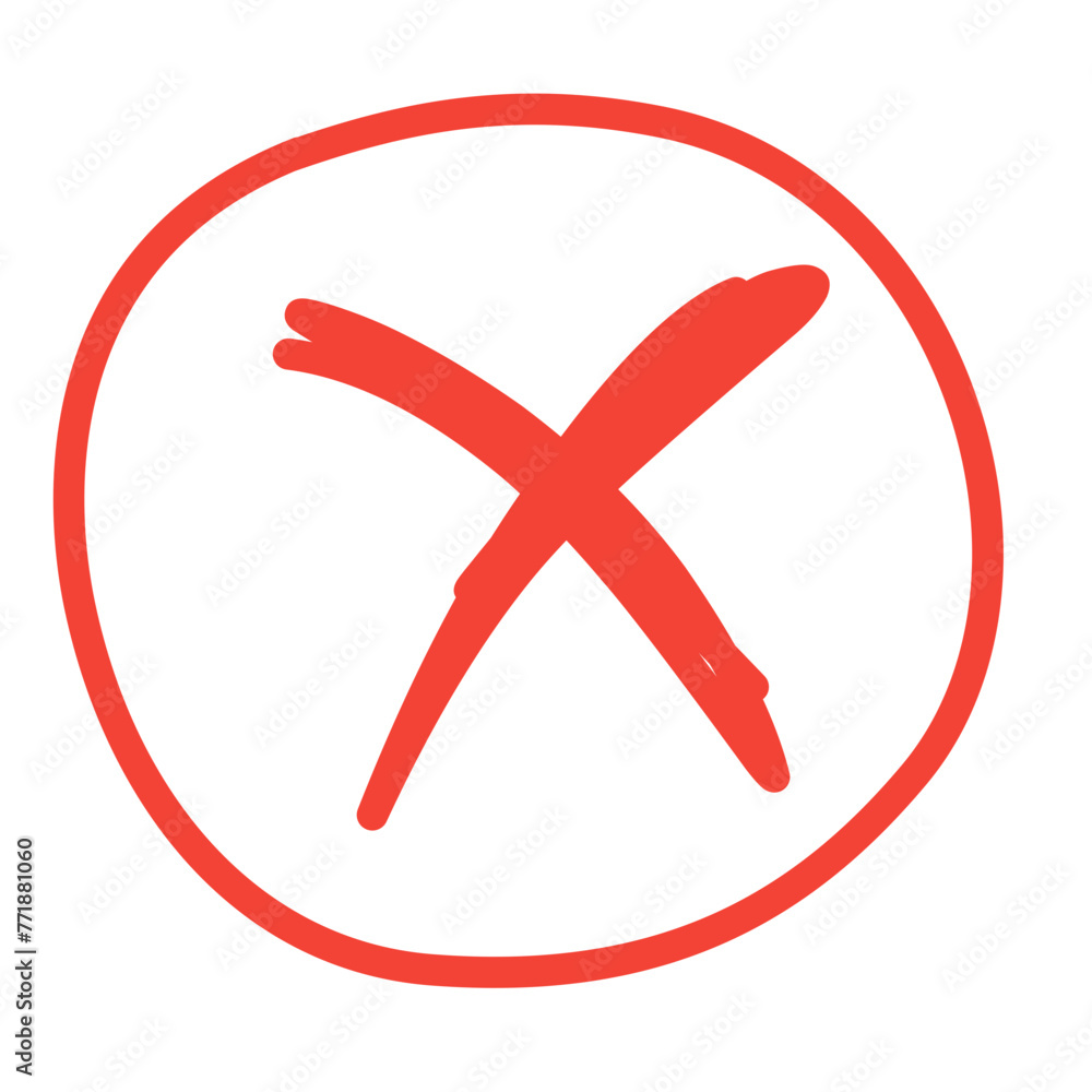 Red cross checkmark sign Red cross checkmark sign