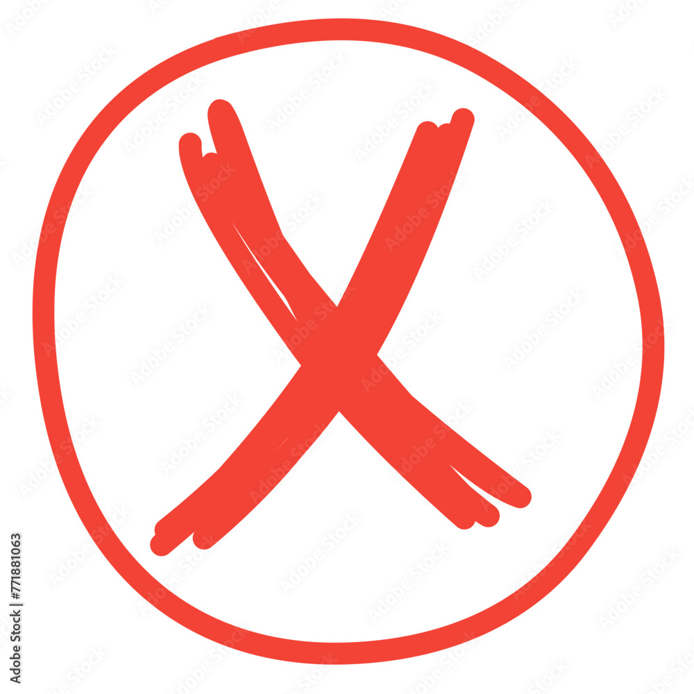 Obraz premium Red cross checkmark sign