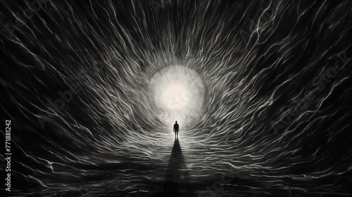 Light at the end of the tunnel concept