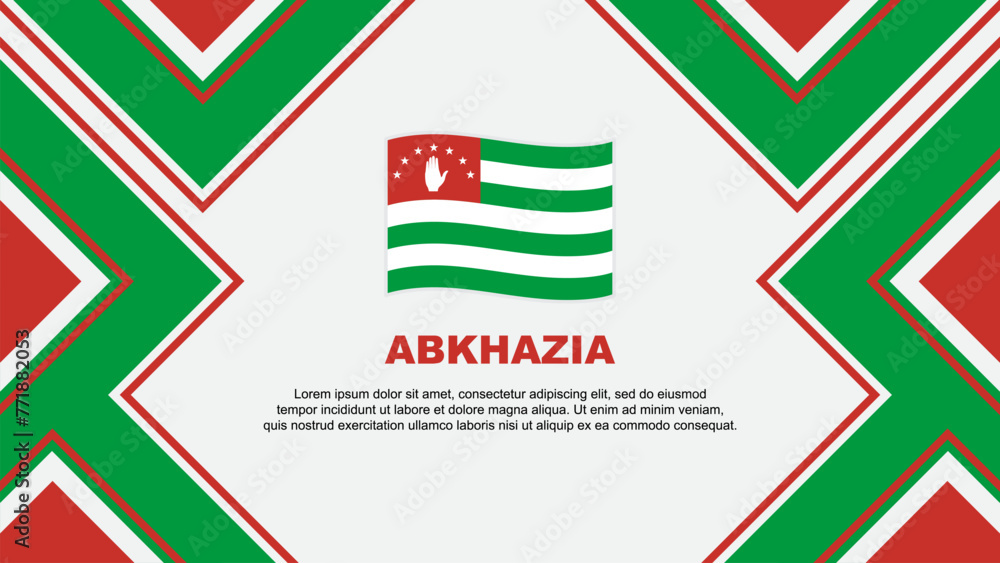 Obraz premium Abkhazia Flag Abstract Background Design Template. Abkhazia Independence Day Banner Wallpaper Vector Illustration. Abkhazia Vector