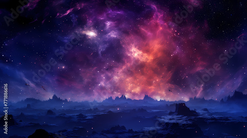 Purple blue nebula background