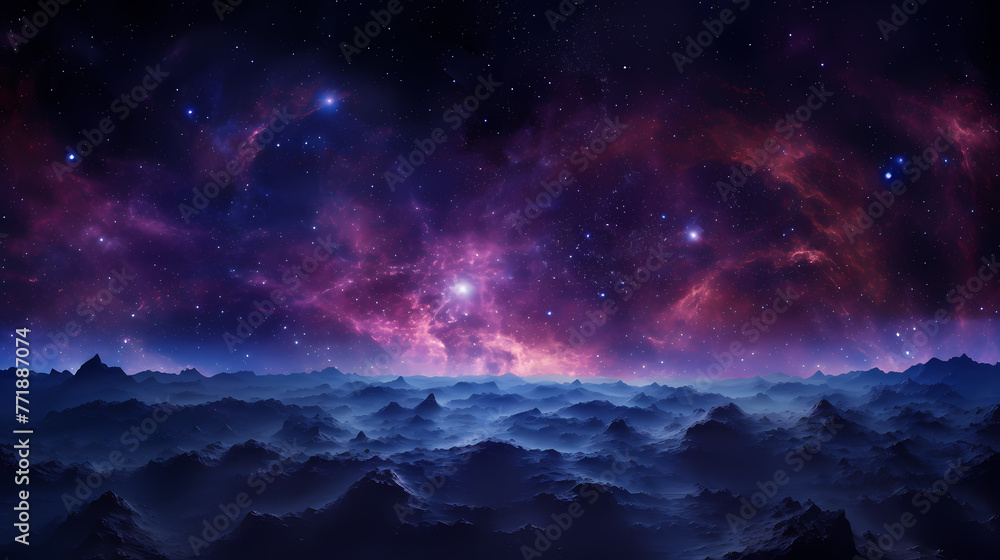 Fototapeta premium Purple blue nebula background