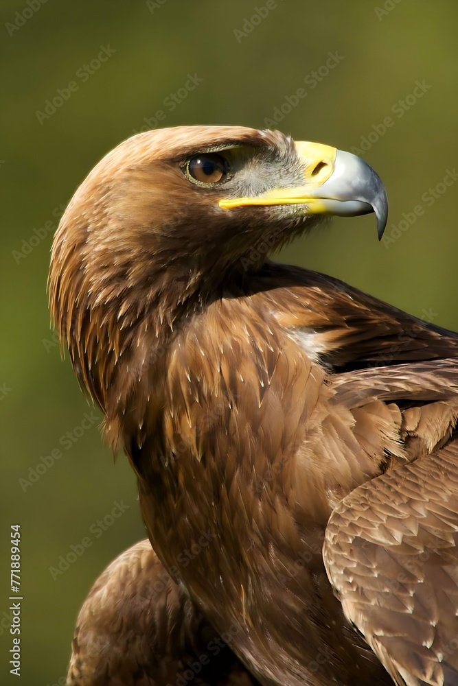 Picture of a brown eagle looking to the right Picture of a brown eagle looking to the right