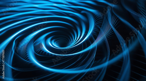 Hypnotic sound waves with spiral light effects on a dark, captivating background