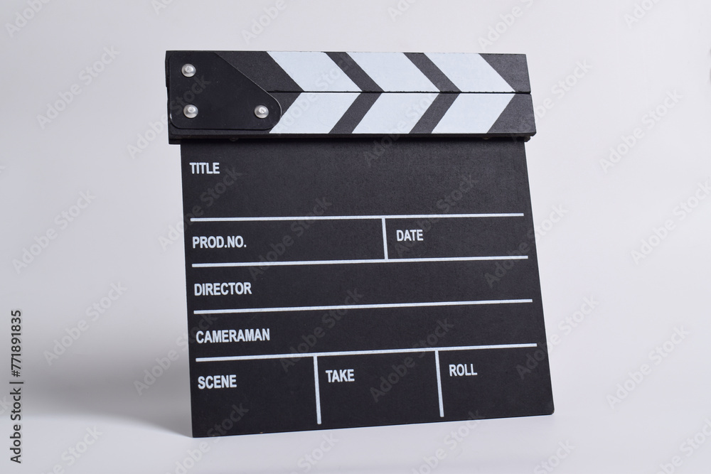 Clapper board isolated on white background