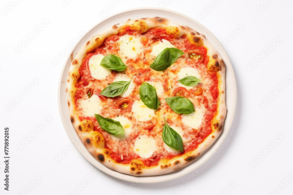 Classic Margherita Pizza with Fresh Basil and Mozzarella Cheese
