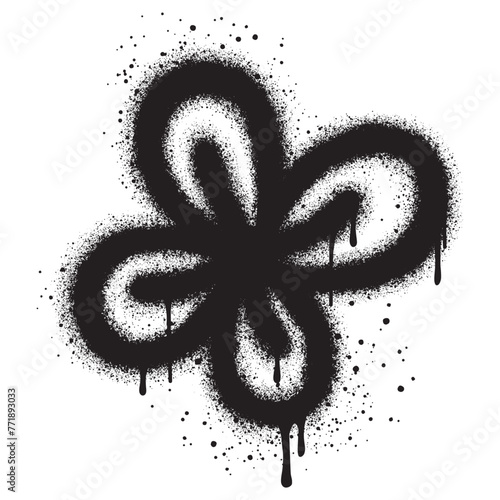 Spray Painted Graffiti flower Sprayed isolated with a white background.
