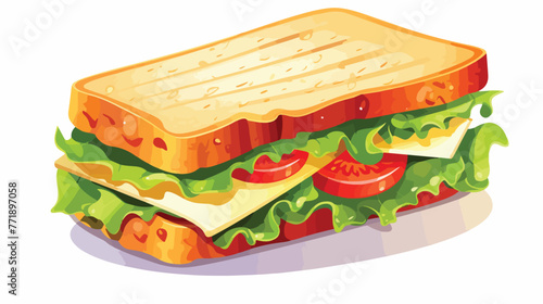 Sandwich With Cheese Tomato And Salad Street Fast F