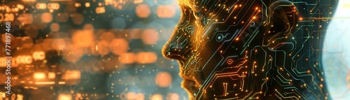 imagine prompt Closeup of Homo Electricus, the Stone Age man, using primitive tools to unearth the first cryptocurrency coin under a starlit sky