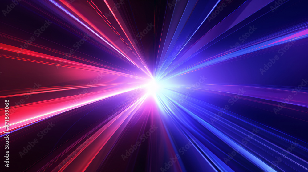 Abstract red and blue light background on black background, futuristic tech energy concept illustration
