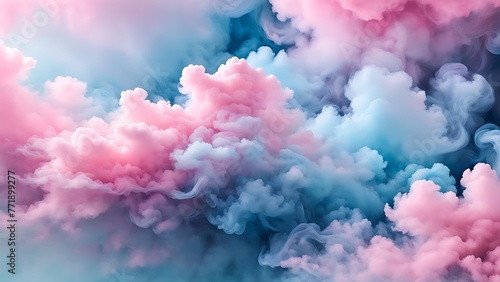 Abstract background of blue and pink smoke in the form of a cloud © Maule