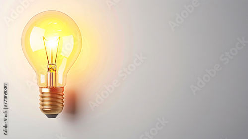 Idea concept and light bulb illuminate scene, personality and different creative thinking concept illustration