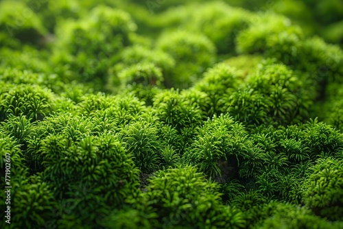 Vibrant moss texture in closeup, random distribution, photorealistic image ,ultra HD,clean sharp