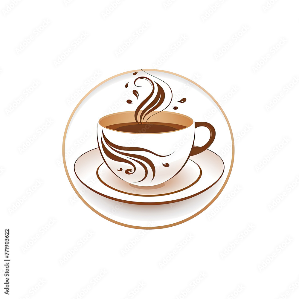 A logo of a teacup within a circle A logo of a teacup within a circle