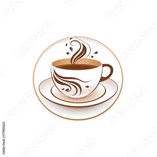 A logo of a teacup within a circle