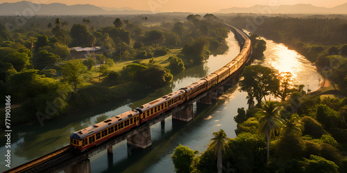 bridge over the river, Death Railway Thai RailwayWorld war II historic railway known as the Death Railway with
 photo