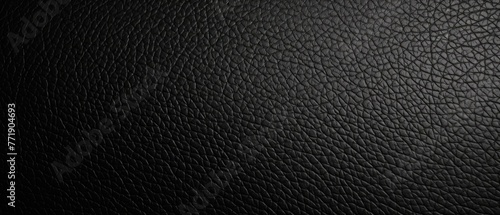 A close up of a black leather surface with some scratches. Generative AI.