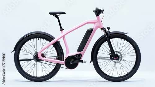 Pink electric bicycle.
