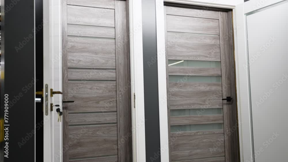A large selection of interior doors for the house. Home renovation concept A large selection of interior doors for the house. Home renovation concept