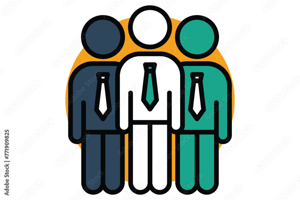 team icon. people wear ties. icon related to action plan, business. flat line icon style. business element illustration team icon. people wear ties. icon related to action plan, business. flat line icon style. business element illustration