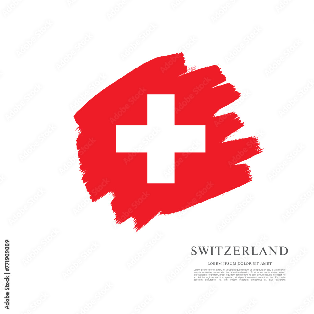 Obraz premium Flag of Switzerland, vector graphic