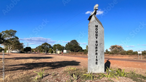 Mount surprised township entrance road sign Queensland Australia