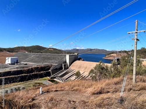 Landscape view of Awoonga Dam and spillway Queensland Australia