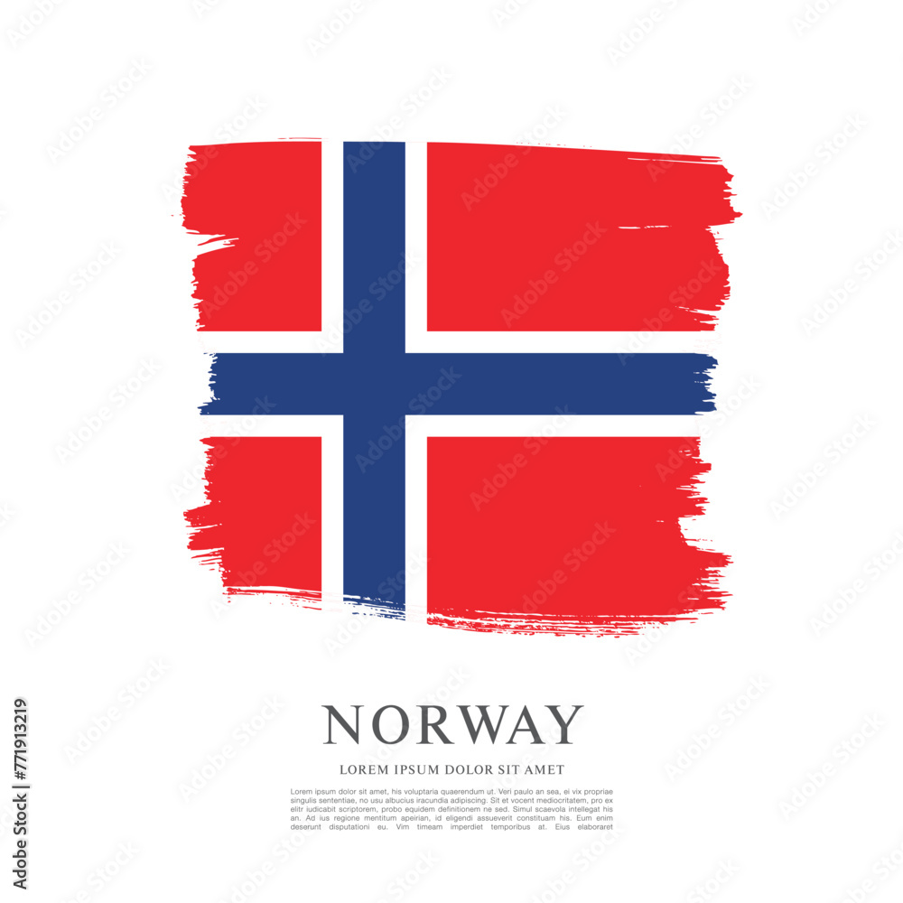 Obraz premium Norway flag made in brush stroke background