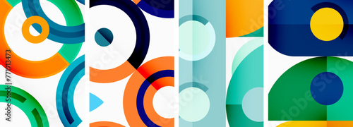 Round geometric elements and circles in background design for wallpaper, business card, cover, poster, banner, brochure, header, website