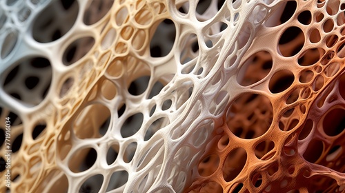 Textures and intricate details of a macro of biomaterials.