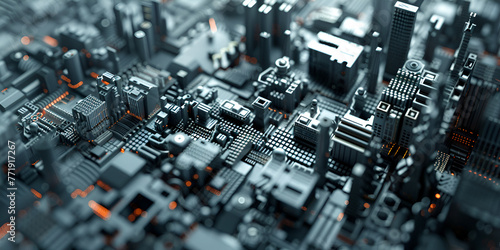 Macro of circuit board © Haleema