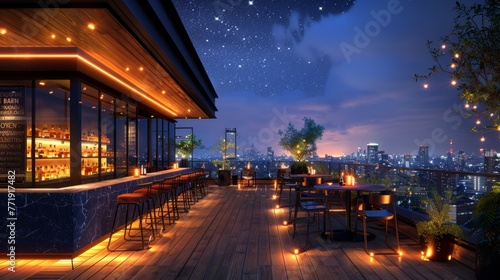 The rooftop bar provides a special time for people to socialize, with plenty of liquor and beer can see sunset in the city.