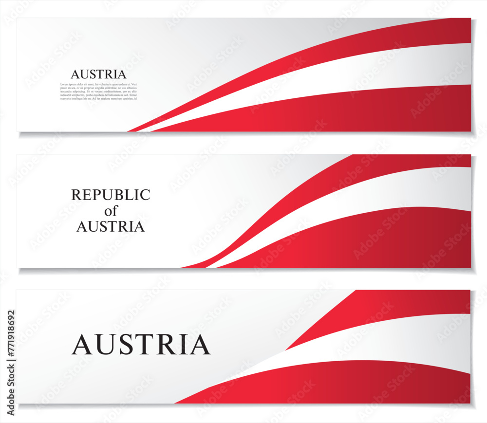 National flag of Austria. Vector template banners