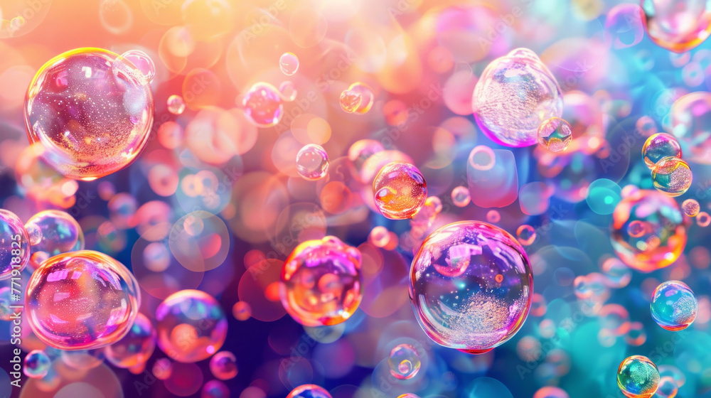 Colorful bubbles populate a vibrant backdrop, reminiscent of digitally enhanced pop art. Colorful bubbles populate a vibrant backdrop, reminiscent of digitally enhanced pop art.