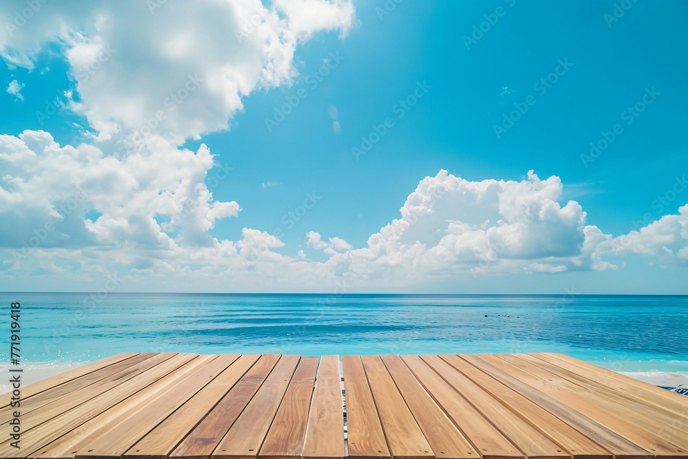 Fototapeta premium photo wooden board empty table