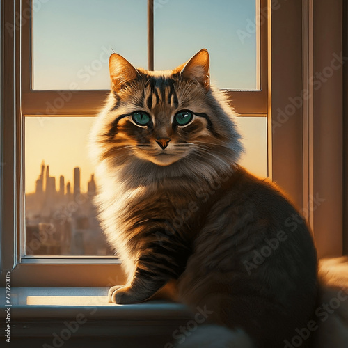 cat on window