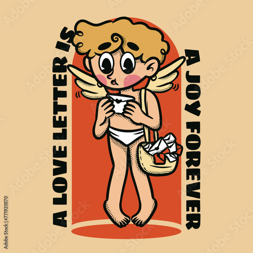 Retro Mascot Logo Design Cupid