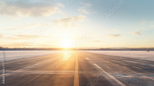  Airport Runway in Sunlight 