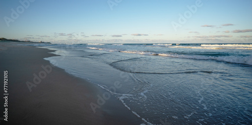 Beach Scene Warana, Kawana, Qld in the  late Afternoon photo